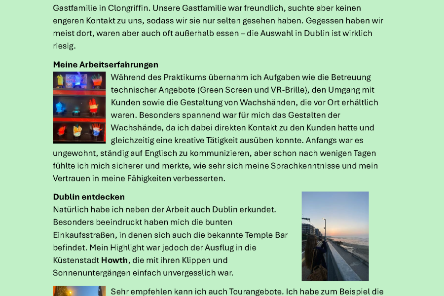 Praktikum in Europa - Schülerberichte Bild 7