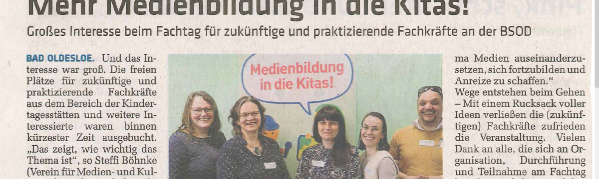 Mehr Medienbildung in die Kitas! Berufliche Schule des Kreises Stormarn in Bad Oldesloe